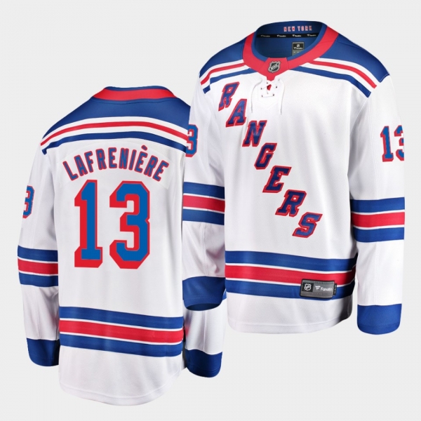 Alexis Lafreniere New York Rangers 2020 NHL Draft White Away Men Jersey