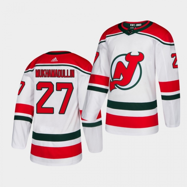 Shakir Mukhamadullin #27 Devils 2020 NHL Draft Alternate Authentic White Jersey