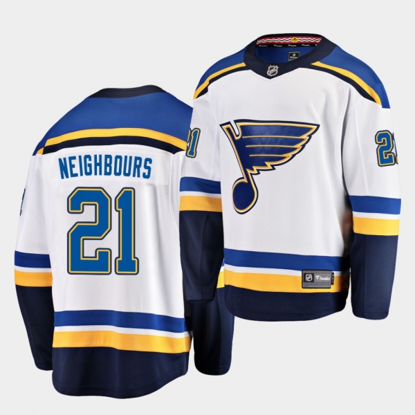 Jake Neighbours St. Louis Blues 2020 NHL Draft White Away Men Jersey