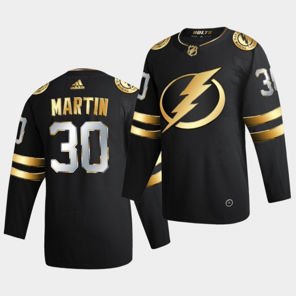 Tampa Bay Lightning Spencer Martin 2020-21 Authentic Golden Limited Edition Black Jersey