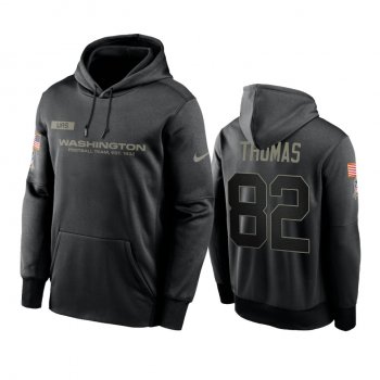 Washington Football Team Logan Thomas Black 2020 Salute To Service Sideline Performance Pullover Hoodie