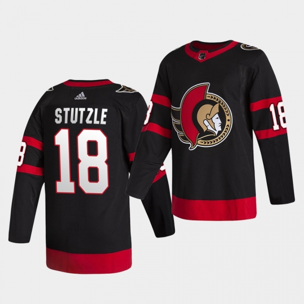 Tim Stutzle #18 Senators 2020-21 2020 NHL Draft Authentic Home Black Jersey