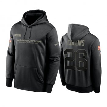 Washington Football Team Landon Collins Black 2020 Salute To Service Sideline Performance Pullover Hoodie