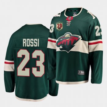 Marco Rossi Minnesota Wild 2020 NHL Draft Green Home 20th Anniversary Men Jersey