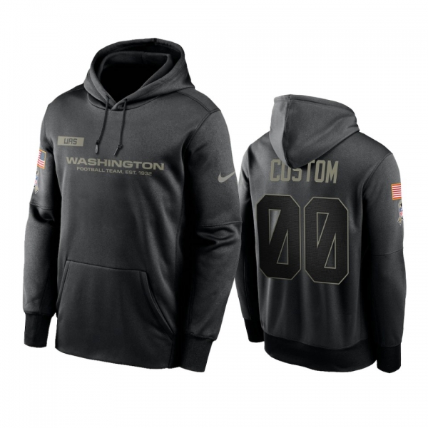 Washington Football Team Custom Black 2020 Salute To Service Sideline Performance Pullover Hoodie