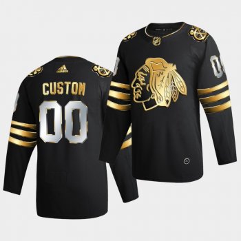 Chicago Blackhawks Custom 2020-21 Golden Edition Limited Authentic Black Jersey