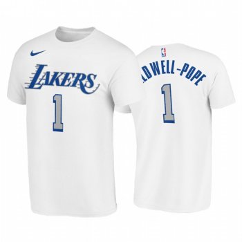 Kentavious Caldwell-Pope 2020-21 Lakers #1 City Edition White T-Shirt New Blue Silver Logo