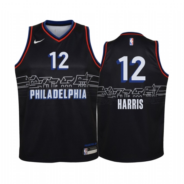 Youth Tobias Harris Philadelphia 76ers 2020-21 City Edition Jersey - Black