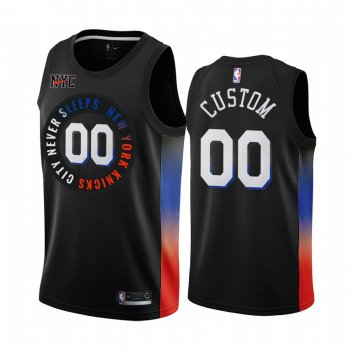 Custom New York Knicks Black City Edition 2020-21 Jersey