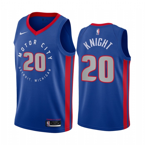 Brandon Knight Detroit Pistons 2020-21 Blue Motor City Edition Jersey