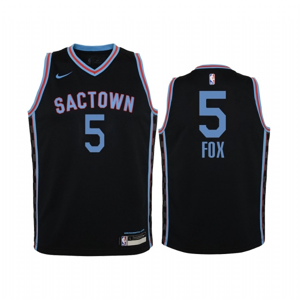 Youth De'Aaron Fox Sacramento Kings 2020-21 City Edition Jersey - Black