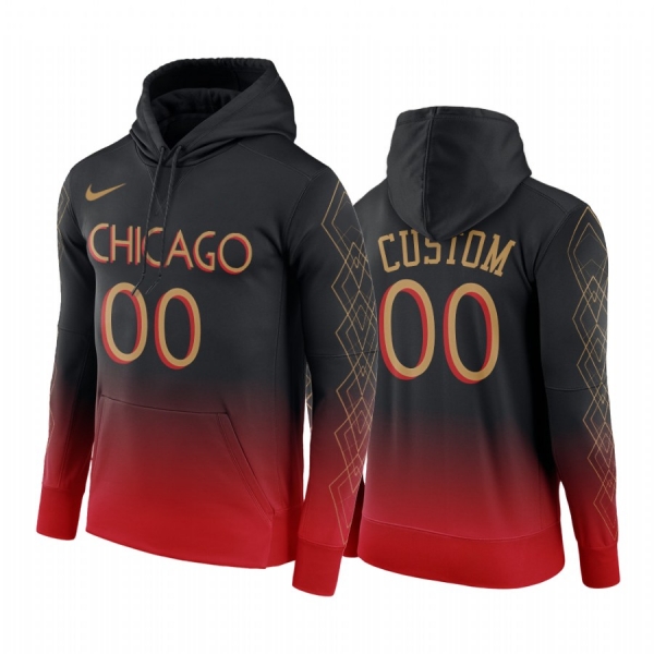 Custom Chicago Bulls 2020-21 City Edition Hoodie Black Pullover