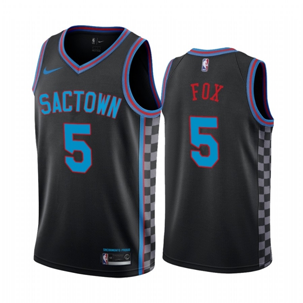 De'Aaron Fox Sacramento Kings Black City Edition Sactown 2020-21 Jersey