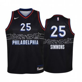 Youth Ben Simmons Philadelphia 76ers 2020-21 City Edition Jersey - Black