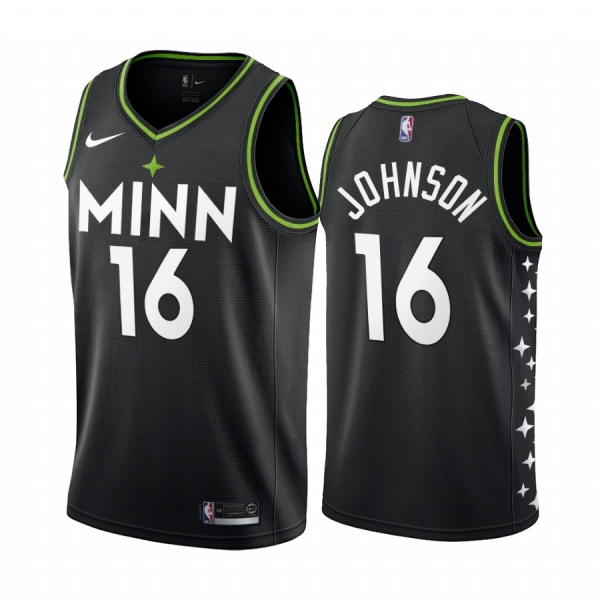 James Johnson Minnesota Timberwolves 2020-21 Black City Edition Jersey New Uniform