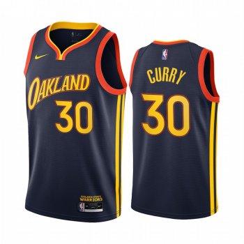 Stephen Curry Golden State Warriors Navy City Edition Oakland 2020-21 Jersey