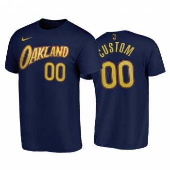 Custom 2020-21 Warriors #00 City Edition Navy T-Shirt Oakland