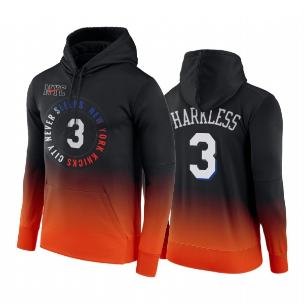 Maurice Harkless New York Knicks 2020-21 City Edition Hoodie Black Orange Pullover