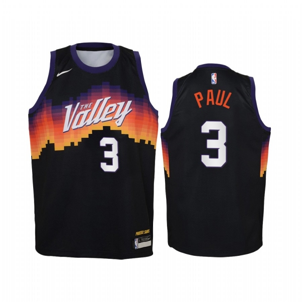 Youth Chris Paul Phoenix Suns 2020-21 City Edition Jersey - Black