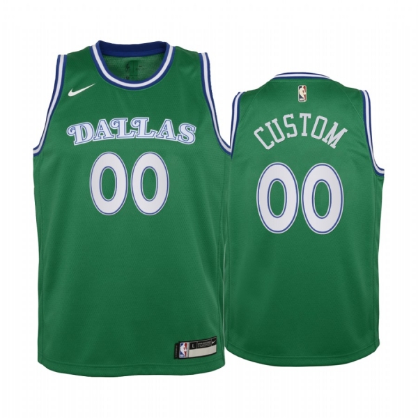 Youth Custom Dallas Mavericks 2020-21 City Edition Jersey - Green