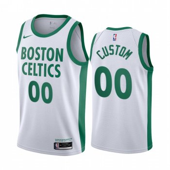 Custom Boston Celtics 2020-21 White City Edition Jersey New Uniform