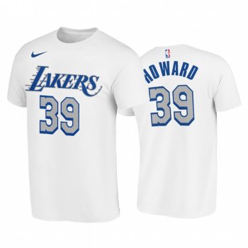 Dwight Howard 2020-21 Lakers #39 City Edition White T-Shirt New Blue Silver Logo