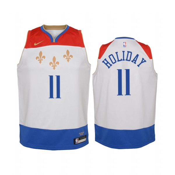 Youth Jrue Holiday New Orleans Pelicans 2020-21 City Edition Jersey - White