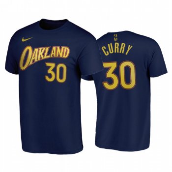 Stephen Curry 2020-21 Warriors #30 City Edition Navy T-Shirt Oakland