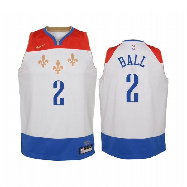 Youth Lonzo Ball New Orleans Pelicans 2020-21 City Edition Jersey - White