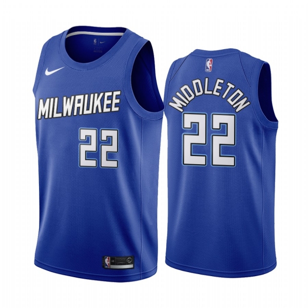 Khris Middleton Milwaukee Bucks Navy City Edition New Uniform 2020-21 Jersey