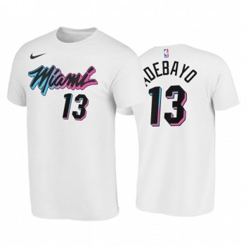 Bam Adebayo 2020-21 Heat #13 City Edition White T-Shirt Vice Logo