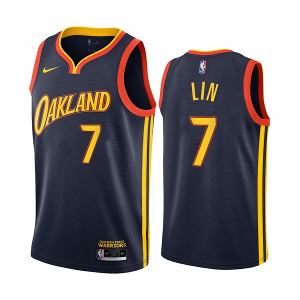 Jeremy Lin Golden State Warriors Navy City Edition Oakland 2020-21 Jersey