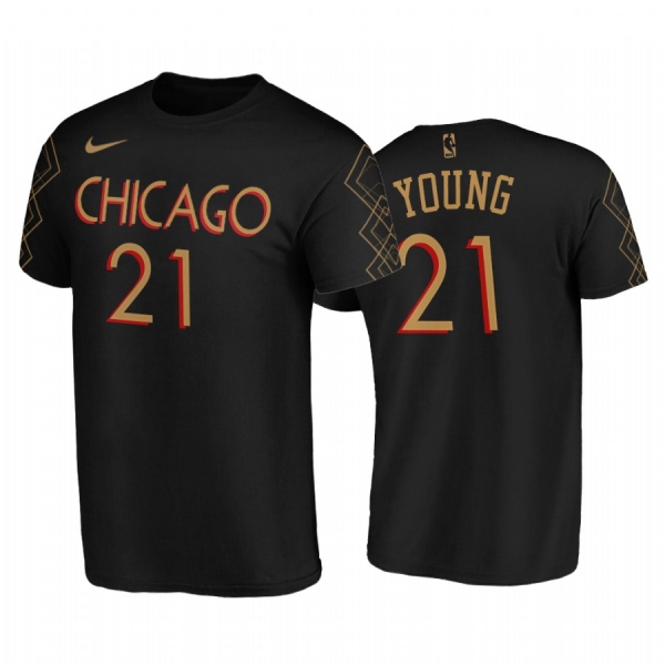 Thaddeus Young 2020-21 Bulls #21 City Edition Black T-Shirt