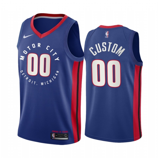 Custom Detroit Pistons Navy Motor City Edition 2020-21 Jersey