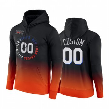 Custom New York Knicks 2020-21 City Edition Hoodie Black Orange Pullover