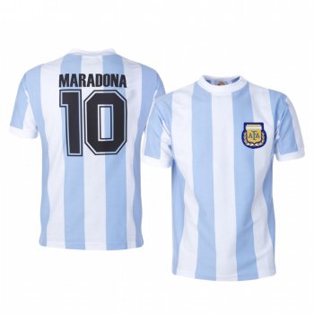 Youth Argentina Diego Maradona Blue White Home 1986 World Cup Retro Jersey