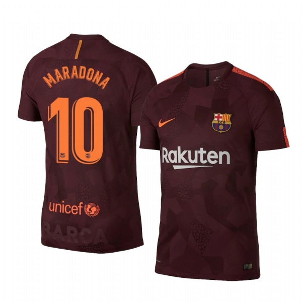 Youth Barcelona Diego Maradona Red Third Authentic Jersey