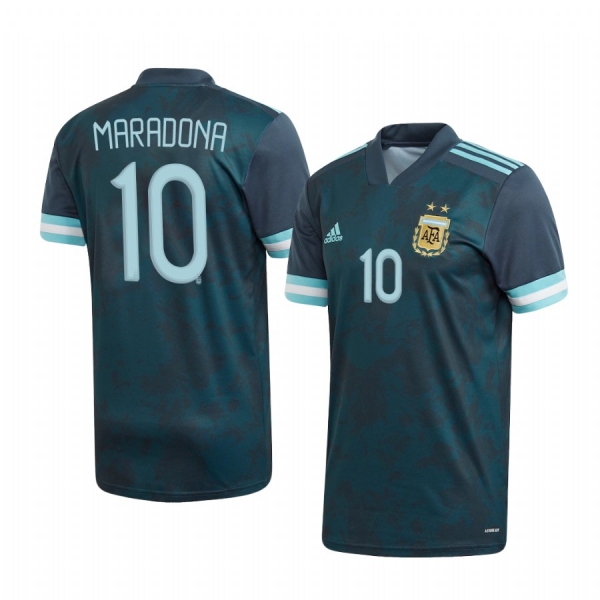 Argentina National Team Diego Maradona Navy Away Short Sleeve Jersey 2020-2021 Men's