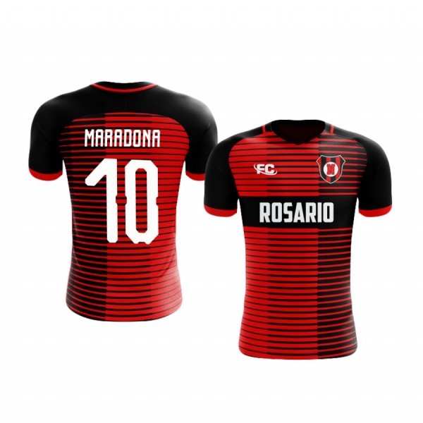 Youth Newells Old Boys Diego Maradona Red Home Short Sleeve Jersey 2018-2019