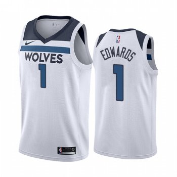 Anthony Edwards Minnesota Timberwolves 2020-21 White Association Jersey 2020 NBA Draft