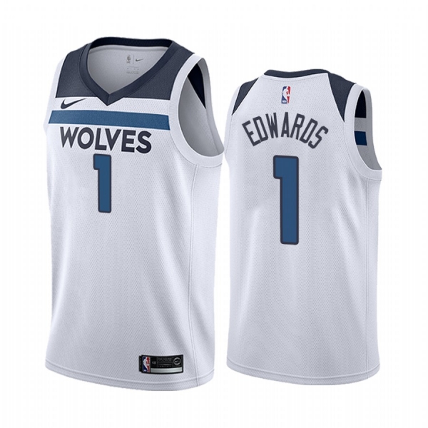 Anthony Edwards Minnesota Timberwolves 2020-21 White Association Jersey 2020 NBA Draft