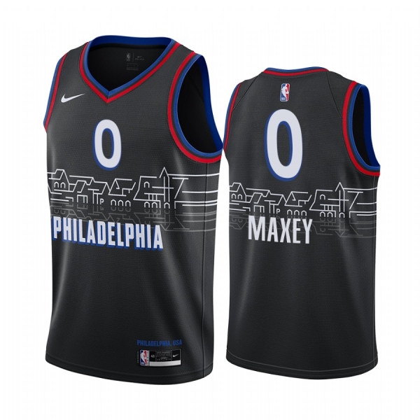 Tyrese Maxey Philadelphia 76ers 2020-21 Black City Jersey 2020 NBA Draft