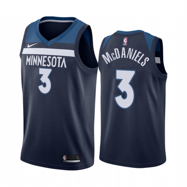 Jaden McDaniels Minnesota Timberwolves 2020-21 Navy Icon Jersey 2020 NBA Draft