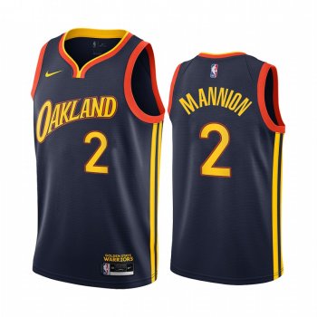 Nico Mannion Golden State Warriors 2020-21 Navy City Jersey 2020 NBA Draft