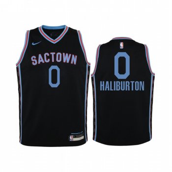 Youth Tyrese Haliburton Sacramento Kings Black City Jersey 2020 NBA Draft