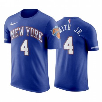 Dennis Smith Jr. 2020-21 Knicks #4 Statement Blue Jersey 2020 NBA Draft