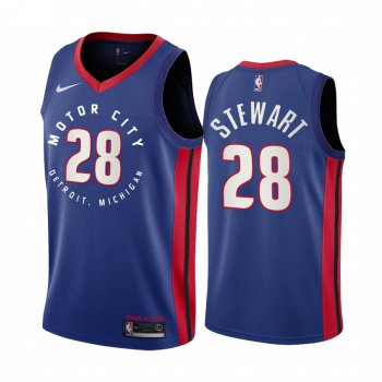 Isaiah Stewart 2020 NBA Draft Detroit Pistons Blue City Jersey