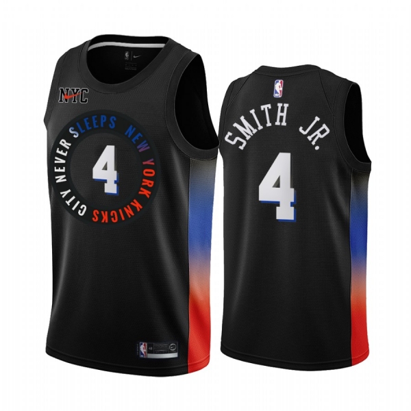 Dennis Smith Jr. New York Knicks 2020-21 Black City Jersey 2020 NBA Draft