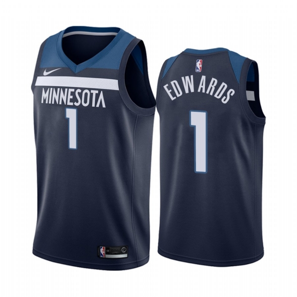 Anthony Edwards 2020 NBA Draft Minnesota Timberwolves Navy Icon Jersey