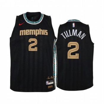 Youth Memphis Grizzlies Xavier Tillman 2020-21 City Edition Black Jersey - 2020 NBA Draft